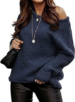 Women Casual Long Sleeve Fall Sweaters Crew Neck Solid Color Soft Ribbed Knitted Oversized Pullover Loose Fit Jumper