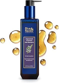 Blue Nectar Keratin Rosemary Shampoo for Hair Growth | Natural Hair Shampoo for Curly, Frizzy & Dry Hair | Paraben & Sulphate Free Shampoo for Men & Women (16 Herbs, 200ml)