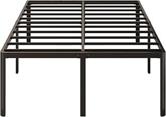 20 Inch Full Bed Frame Heavy Duty Full Size Platform Bed Frame with Rounded Corner Legs No Box Spring Needed, Easy Assembly, Noise Free, Black.