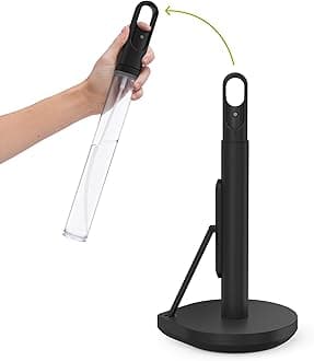 simplehuman Standing Paper Towel Holder with Spray Pump, Black Stainless Steel