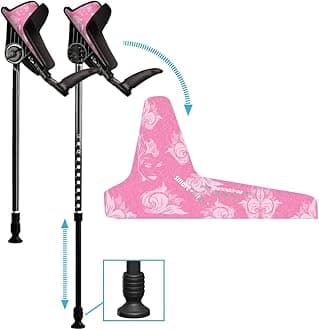 Ergonomic Custom Forearm Crutches for Adults, Multiple Colors, Adjustable Forearm Rotates 15-90 Degrees - Heights 4'4" to 6'4" - 265 lbs Non Weight Bearing