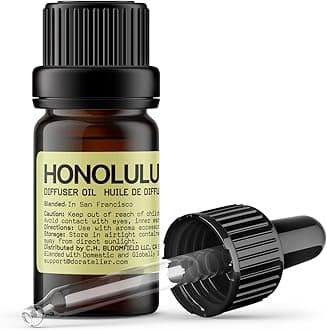 Honolulu Diffuser Oil, Sweet Tropical Scent, Grapefruit, Bergamot, Tangerine, Musk Essential Oils Blend for All Ultrasonic Diffuser Scent Projects(10mL/.33 FL oz)…