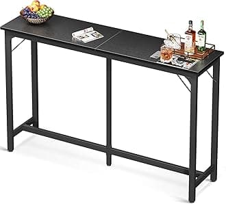ODK 63 inch Bar Table, Bar Height Pub Table, Counter Height Bar Table, Rectangular High Top Kitchen & Dining Counter Tables with Sturdy Legs & Easy-to-Clean Top, Indoor use, Black