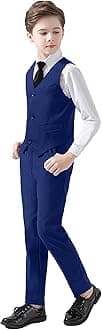 Boys Suits 5 Piece Slim Fit Suit for Kids Formal Ring Bearer Suits
