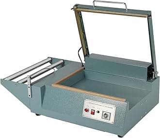 L-type Wrap Sealing Machine, 1000W 0-3S Heat Shrink L-Bar Sealer Cutter Packing Machine, Heavy Duty POF Folding Film Sealer, Green, Iron, Manual, Corded Electric