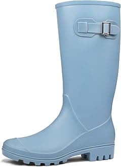 DKSUKOWomen's Tall Rain Boots Garden Boots Waterproof Wellington Rubber Boots
