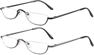 Half Frame Reading Glasses - Half Moon Readers with Spring Hinge for Women Men