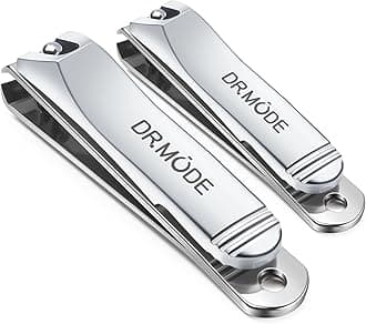 DR. MODE Nail Clippers Set for Fingernail Toenail - Large & Small 2 Pack Professional Stainless Steel Toe Nail Cutter, Sharp Travel Finger Nail Clippers Kit with Case Gifts for Him Men Women