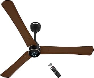 atomberg Renesa Halo Smart Alexa Enabled 1200mm BLDC Ceiling Fan with Remote | BEE 5 star | High Air Delivery | Low noise | LED Speed Indicator | Sleek Design | | 3 Year Warranty| Matte Brown & Black