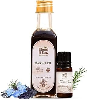 Blend It Raw Apothecary Kalonji Oil 100ml & Rosemary Essential Oil 10ml Combo | Ultimate Hair Growth Combo