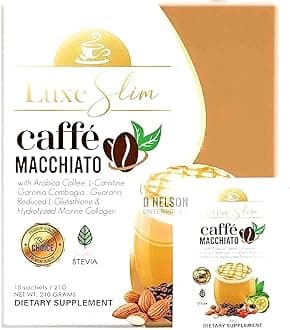 Cafe Macchiato with Hydrolyzed Collagen & Glutathione, 21g x 10 Sachets
