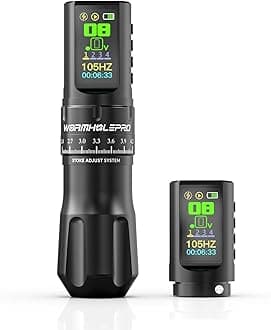 Tattoo Gun AQUILA Wireless Tattoo Machine Multifunctional Tattoo Pen 1800mAh Battery Replacement Power Supply with Smart Display Brushless Motor for Tattoo Artist 7 Strokes Length