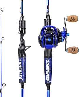 - Fishing Rod and Reel Combo, IM7 Graphite 2 Pc Blank Baitcasting Combo, Spinning Rod with Super Polymer Handle