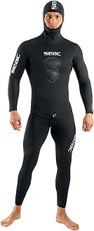 Seac Royal, 7 mm Neoprene Wetsuit for Freediving, Long-John and Hooded Jacket