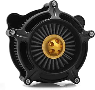 For harley davidson Sportster Air Cleaner filter street road glide M8 softail dyna 103 107 air intake Road King touring (OPS Black - Gray -Gold spike, Model C : Softail 16-17,Touring 08-16)