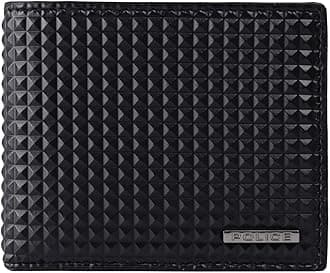 Men's Genuine Leather Wallet, Slim Bifold with Coin Pocket, Card Slots and Geometric Textured Finish, Black, Gift Box Included