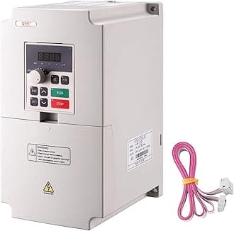 QNK 5.5KW 7.5HP 220V AC 25A VFD Converter Single to 3 Phase Inverter Variable Frequency Drive for CNC Spindle Motor Speed Controller White