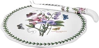 601024 Botanic Garden Cheese Plate & Knife, 9"/8", White
