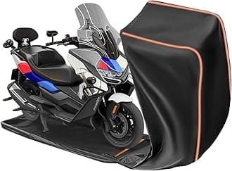 Full Enclosed Motorcycle Cover Waterproof Outdoor/Indoor Storage Waterproof Motorcycle Cover Heavy Duty with Reflective Strips Fits Motorcycles Length up to 96" Windproof Sunproof Dustproof