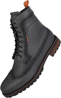 ALBERTO TORRESIMen's Synthetic Lace-Up Ankle Boots with Zip Closure - Stylish and Durable Boots for Men, Trendy Lace-Up Design, Zipper Closure, Perfect for Casual or Formal Occasions