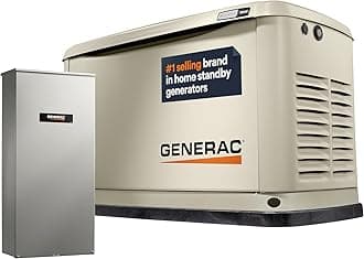 Generac Guardian 18kW Home Standby Generator with 200 Amp Transfer Switch - Automatic Whole House Backup Power for Storms, Emergencies, and Outages, WiFi Enabled, Runs on Natural Gas or Liquid Propane