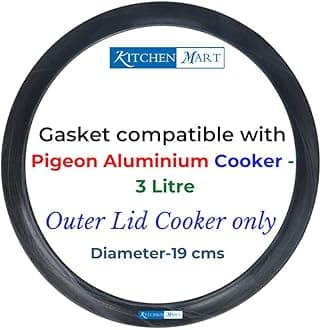 Kitchen Mart Gasket compatible with Pigeon Aluminium Pressure cooker (Outer Lid) (3 Litres)