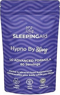 Hypno by Bhang Sleeping Tablets - Herbal Sleep Aid Supplement for Deep, Restful Sleep - Supports 60 Nights of Restful Sleep for Adults - Natural Sleep Support for Better Sleep Quality 60 Servings