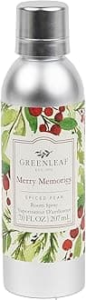 Greenleaf Gifts Merry Memories Holiday Scented Room Air Freshener Spray | Non-Aerosol 7 oz Spray | Seasonal Christmas Air Freshener for Home | Home Fragrance for Bedroom & Bathroom