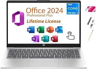 15.6" Touchscreen Laptop, Lifetime Office 2024, Intel 13th Core i3-1315U(Beats i5-1135G7), 8GB RAM, 256GB PCIe SSD, Ai Copilot, Long Battery Life, Type C, Windows 11 Pro,W/BTP Bundle