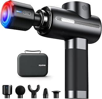 Thermacool Massage Gun Deep Tissue with Heat and Cold Head, Handheld Muscle Massager with Carry Case, Body Masajeadorfor Home Office Workout, Black