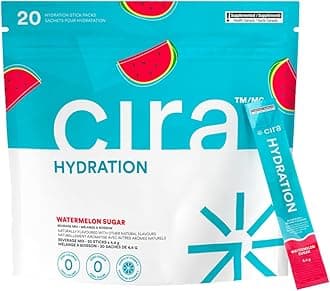 Cira Hydration Stick Packs - Electrolyte Powder & Drink Mix for On-The-Go Dehydration Relief & Recovery - Watermelon Sugar, 20 Servings