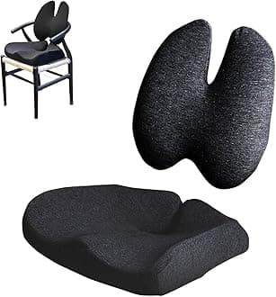 Nordic Comforts Seat & Back Cushion, Comforts Seat Cushion, Nordic Comforts Lumbar Cushion, for Office & Travel, Hip & Sciatic Comforts, Long-Lasting, Comfortable Gift (Black)