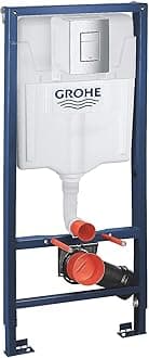 GROHE Rapid SL 3-in-1 Wall-Hung Toilet Concealed Installation System Set Frame 1.13m with Dual Flushing Cistern GD 2, 6 l - 9 l, Wall Brackets, Skate Cosmopolitan Chrome Flush Plate, 38772001