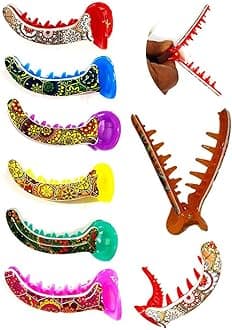 BHARATGAURAV - Hair Accessories Plastic Banana Clip/Clutcher for Girls and Women (Pack of 6, Multicolor) Medium