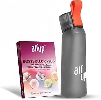 air up® water bottle (22oz) for school, sports, gym | includes 5 scent pods & straw | flavored bottle in grey – also for kids, boys, girls | no calories, sugar-free and suitable for carbonation