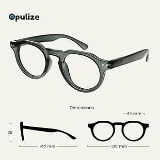 OPULIZE RIO Blue Light Blocking Reading Glasses - 2-Pack - Flat Top Frame - Green, Grey - Mens Womens - Spring Hinges - BB53-67 - +2.00