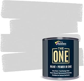 THE ONE All-In-One Paint & Primer - Light Grey Gloss, 250 ml | Multi-Surface 1 Coat Formula | Easy Indoor & Outdoor Decorating for Home & Garden Walls, Floors & Furniture | Water-Based & Low VOC
