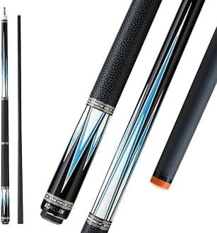 Ebony Pro Series Carbon Fiber Pool Cue Stick Handmade Inlay Cue (Inlay Ring, Carbon Technology Low Deflection Billiard Cue Stick, Ebony Butt, 12.5mm,147cm)