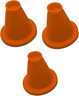 Rubber Cricket Batting Tee Cone for Batting Practice (Pack of 3) (Orange)
