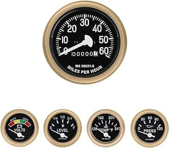 Humvee HMMWV 5 Gauge Set Tan Military Equipment Replacement M998 M1045 M1123 Truck