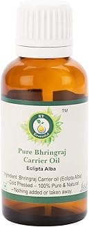 Bhringraj Oil | Eclipta Alba | 100% Pure Natural | Cold Pressed | Bhringraj Hair Oil | For Hair Growth | Rare Herb Series | 10ml | 0.338oz By R V Essential