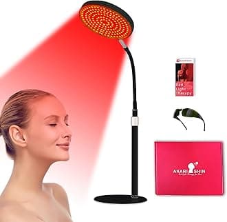 Arikashin Red Light Therapy Lamp for Face- Facial and Body Treatment with Adjustable Height Stand, 120 LEDs, 660nm, 850nm, 940nm - Alleviate Muscle Soreness, Skin Vitalit