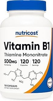 Nutricost Vitamin B1 (Thiamine) 500 mg, 120 Capsules