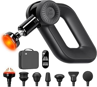 D6 Pro Plus Massage Gun with Heat, Deep Tissue Percussion with 16mm Amplitude, Professional Muscle Massager Gun for Athletes, Quiet Electric Handheld Massager
