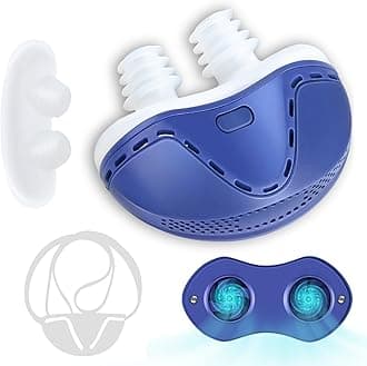Anti Snoring Devices, Double Vortex Snoring Solution, Effective Snoring Prevention, Mini Stop Snoring Devices, Adjustable Wind Speed, Suitable for All Nose Shapes, Blue