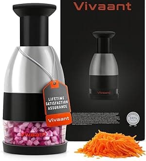 Vivaant Manual Hand Chopper - Versatile Food Dicer, Vegetable slicer and Onion Chopper, Handy Nut Chopper, Garlic Mincer and Onion cutter, Tomato - Efficient and Quick Kitchen Aid