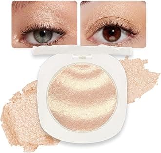 Gold Brown Champagne Shimmer Glitter Sparkling Monochrome Eyeshadow Palette,Metallic Single Eye Shadow for Older Women,Long Lasting Naturing-Looking Eye Makeup