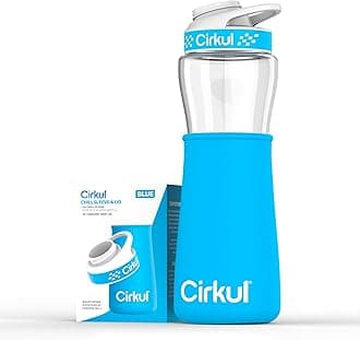 Cirkul Blue Chill Sleeve and Blue Lid for 22oz. Plastic Bottle