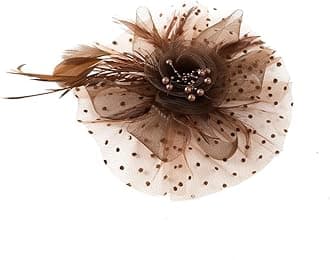 Fascinators Hat for Women Tea Party Headband 20s 50s Pillbox Headwear Cocktail (One Size, Coffee)