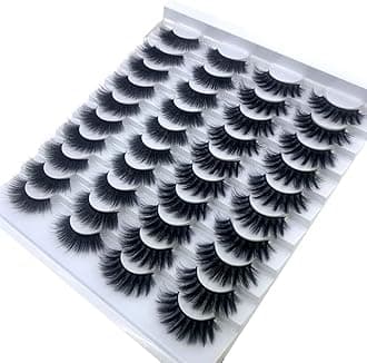 HBZGTLAD 20 Pairs 25 mm 3d Mink Lashes Bulk Faux with Custom Box Wispy Natural Mink Lashes Pack Short Wholesales Natural False Eyelashes (001)